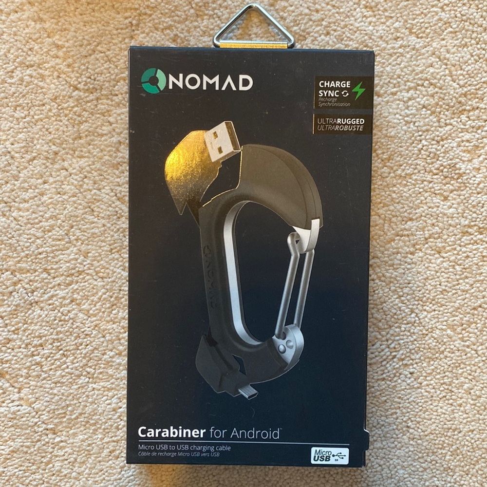 Nomad Carabiner for ANDROID Micro USB to USB Charging Cable